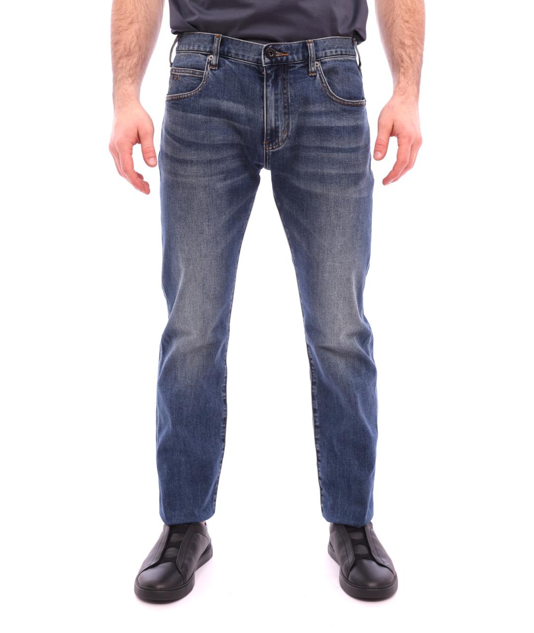 EMPORIO ARMANI Синие прямые джинсы, фото 1