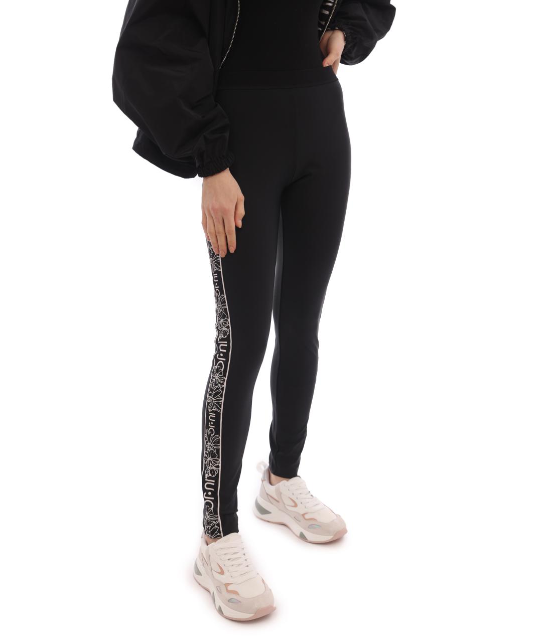 LIU JO Черные полиамидовые леггинсы и велосипедки, фото 2