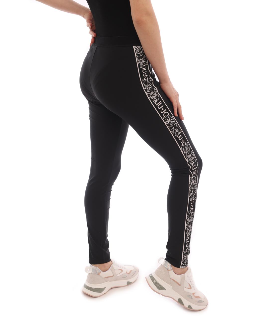 LIU JO Черные полиамидовые леггинсы и велосипедки, фото 5