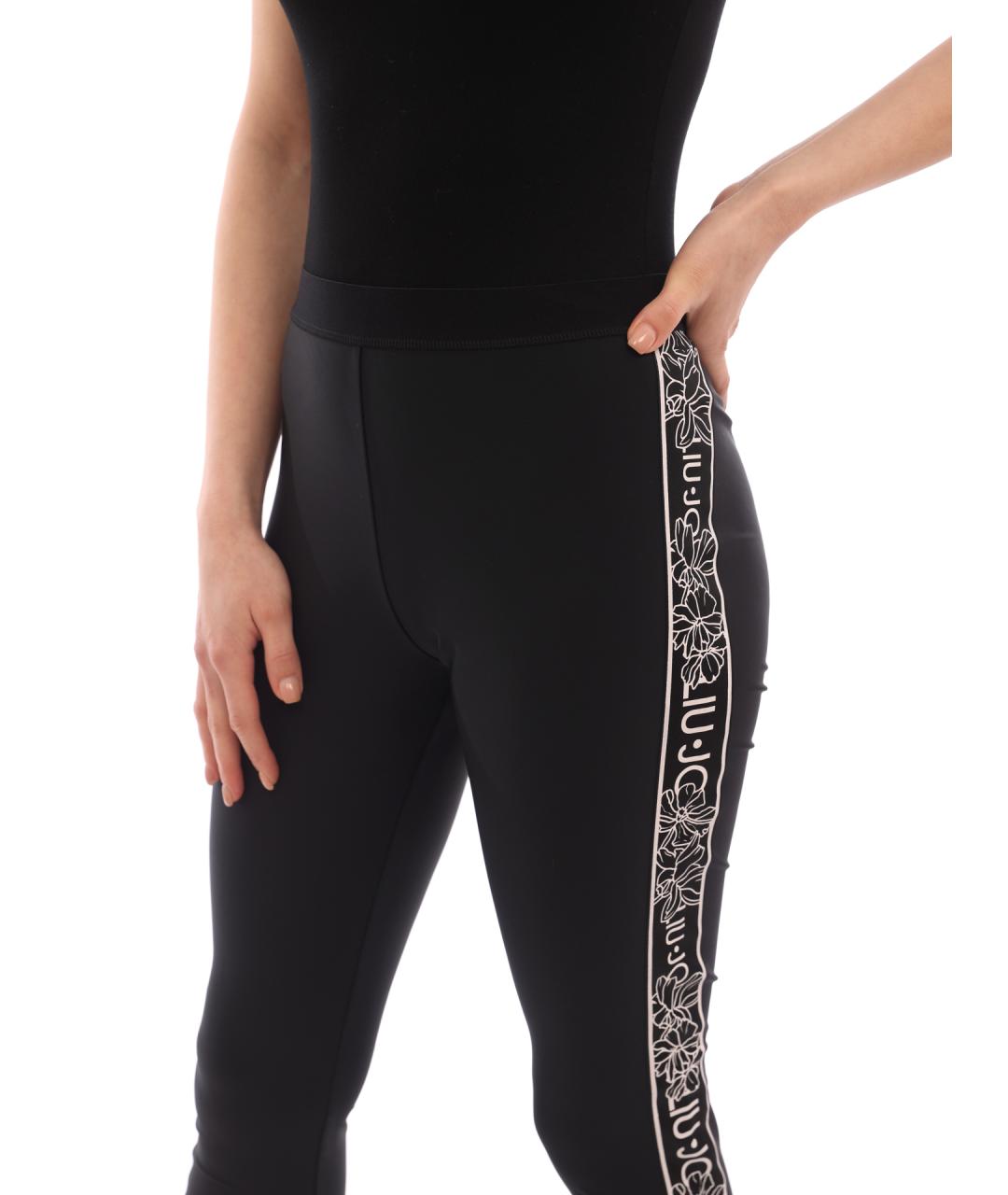 LIU JO Черные полиамидовые леггинсы и велосипедки, фото 7