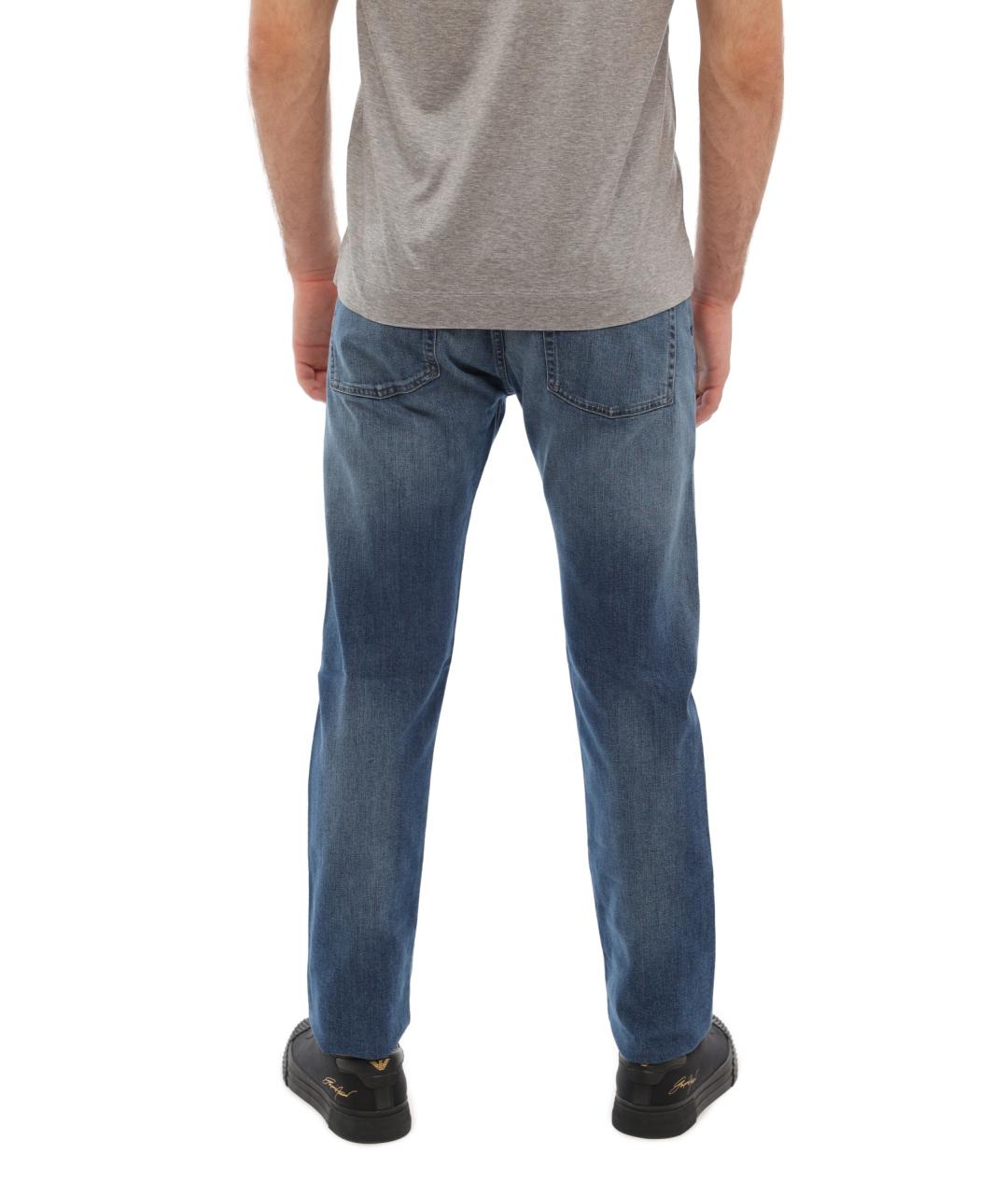 EMPORIO ARMANI Синие прямые джинсы, фото 4