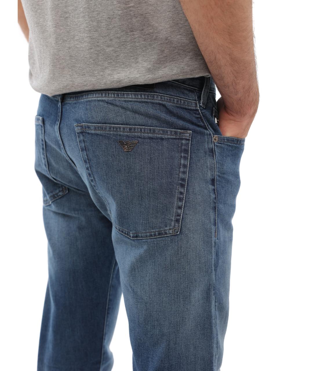 EMPORIO ARMANI Синие прямые джинсы, фото 2