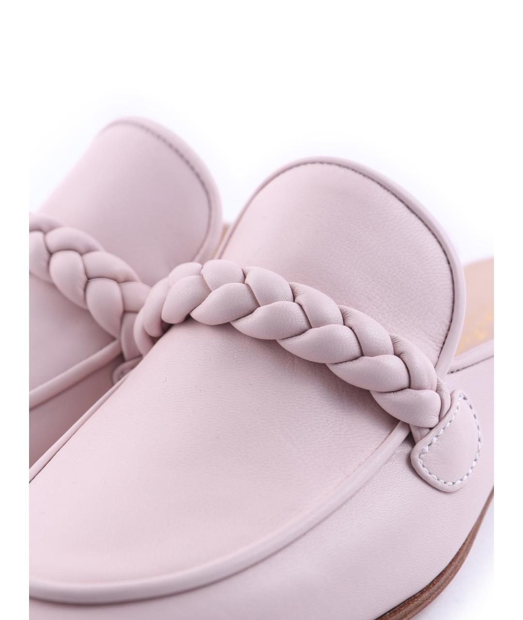 GIANVITO ROSSI Розовые кожаные мюли, фото 7