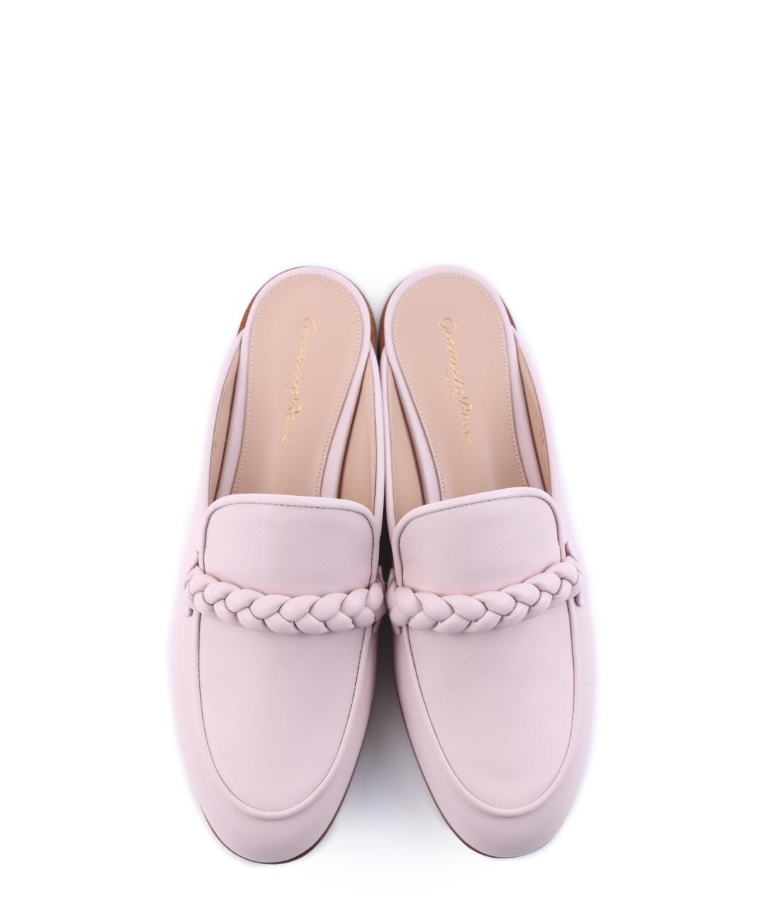 GIANVITO ROSSI Розовые кожаные мюли, фото 4