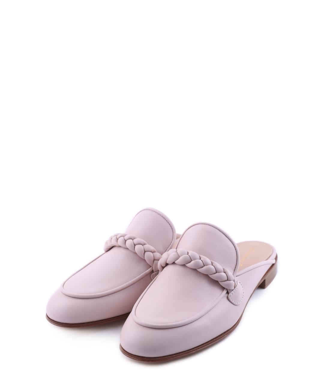 GIANVITO ROSSI Розовые кожаные мюли, фото 2