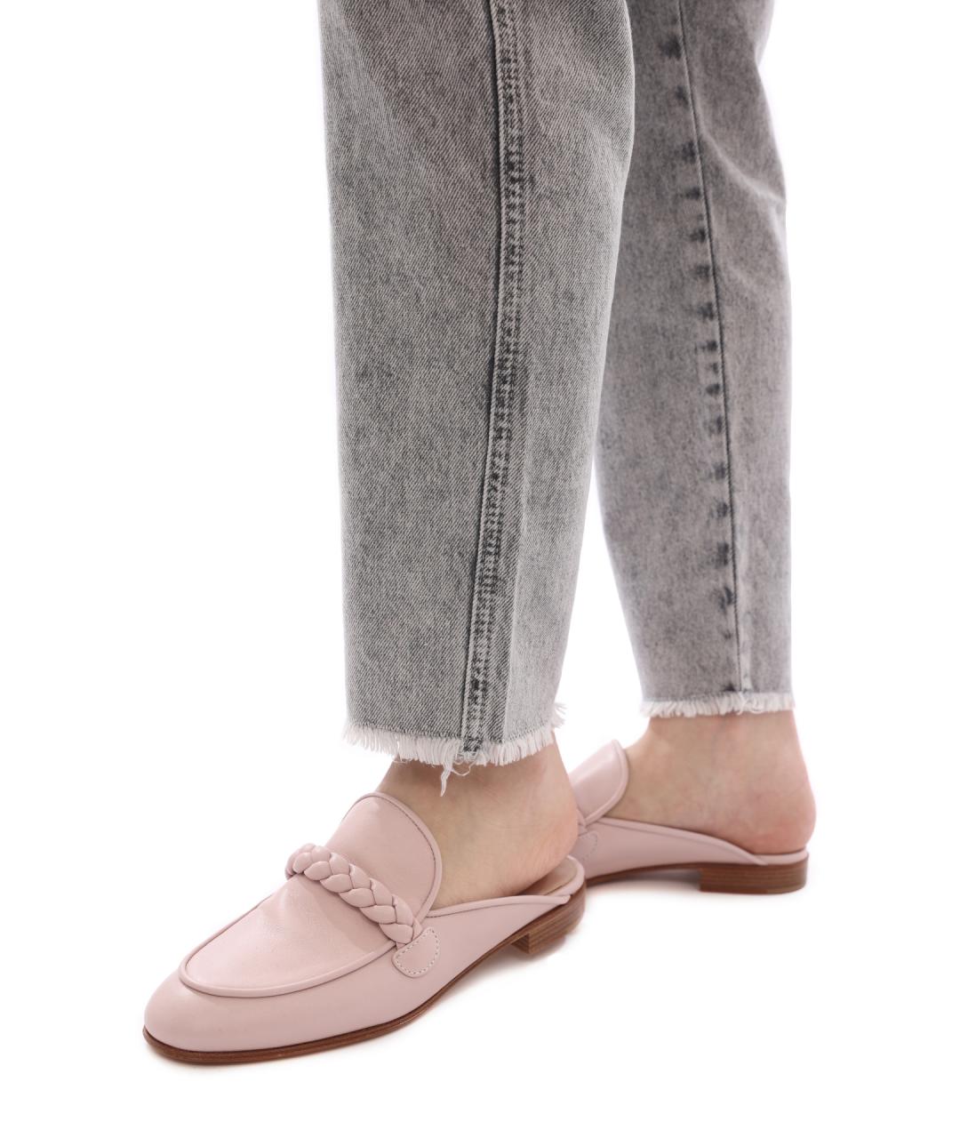 GIANVITO ROSSI Розовые кожаные мюли, фото 6