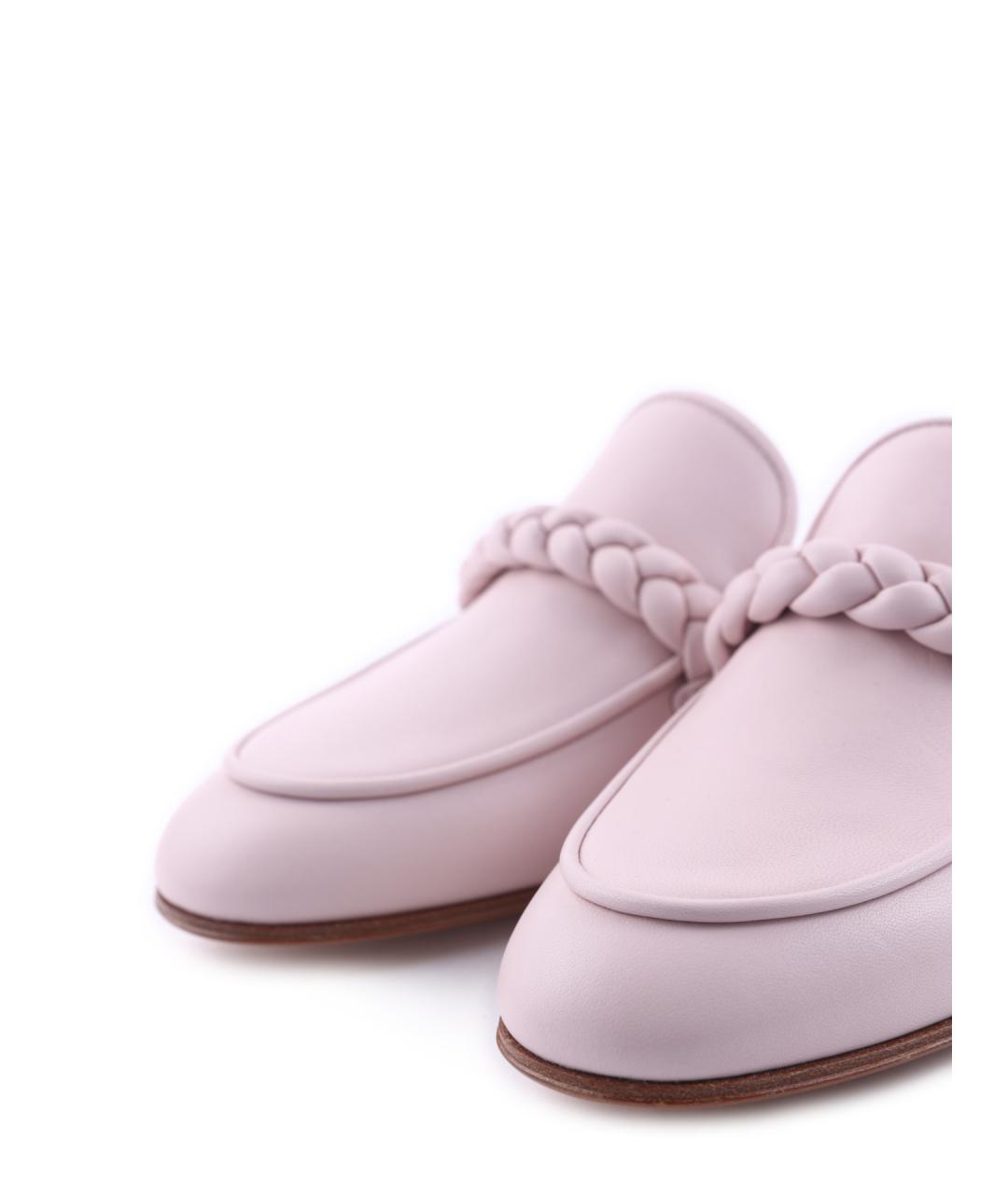 GIANVITO ROSSI Розовые кожаные мюли, фото 5