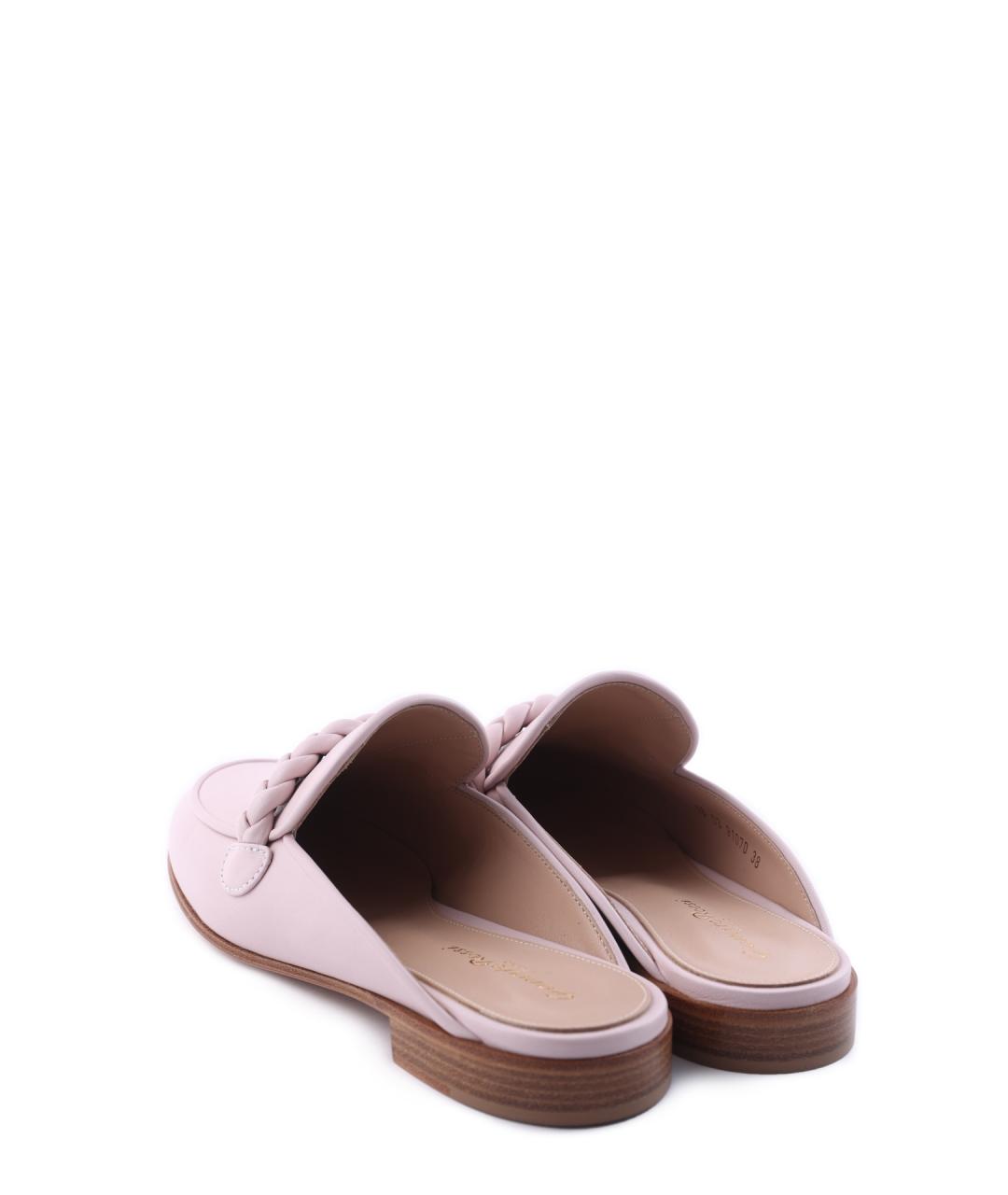 GIANVITO ROSSI Розовые кожаные мюли, фото 3