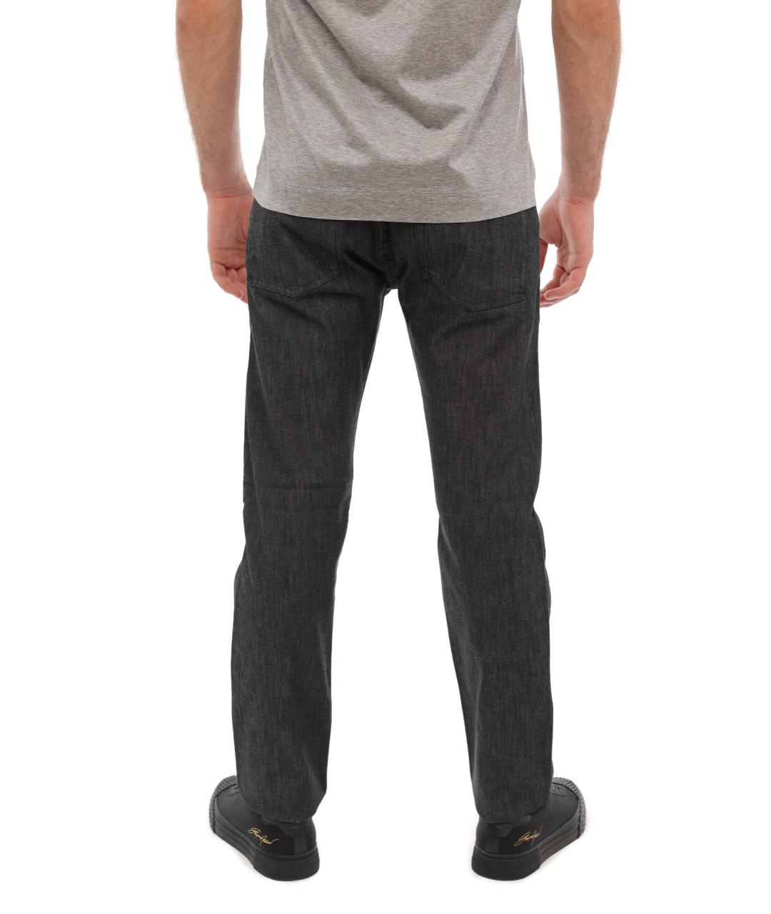 EMPORIO ARMANI Серые хлопковые прямые джинсы, фото 4