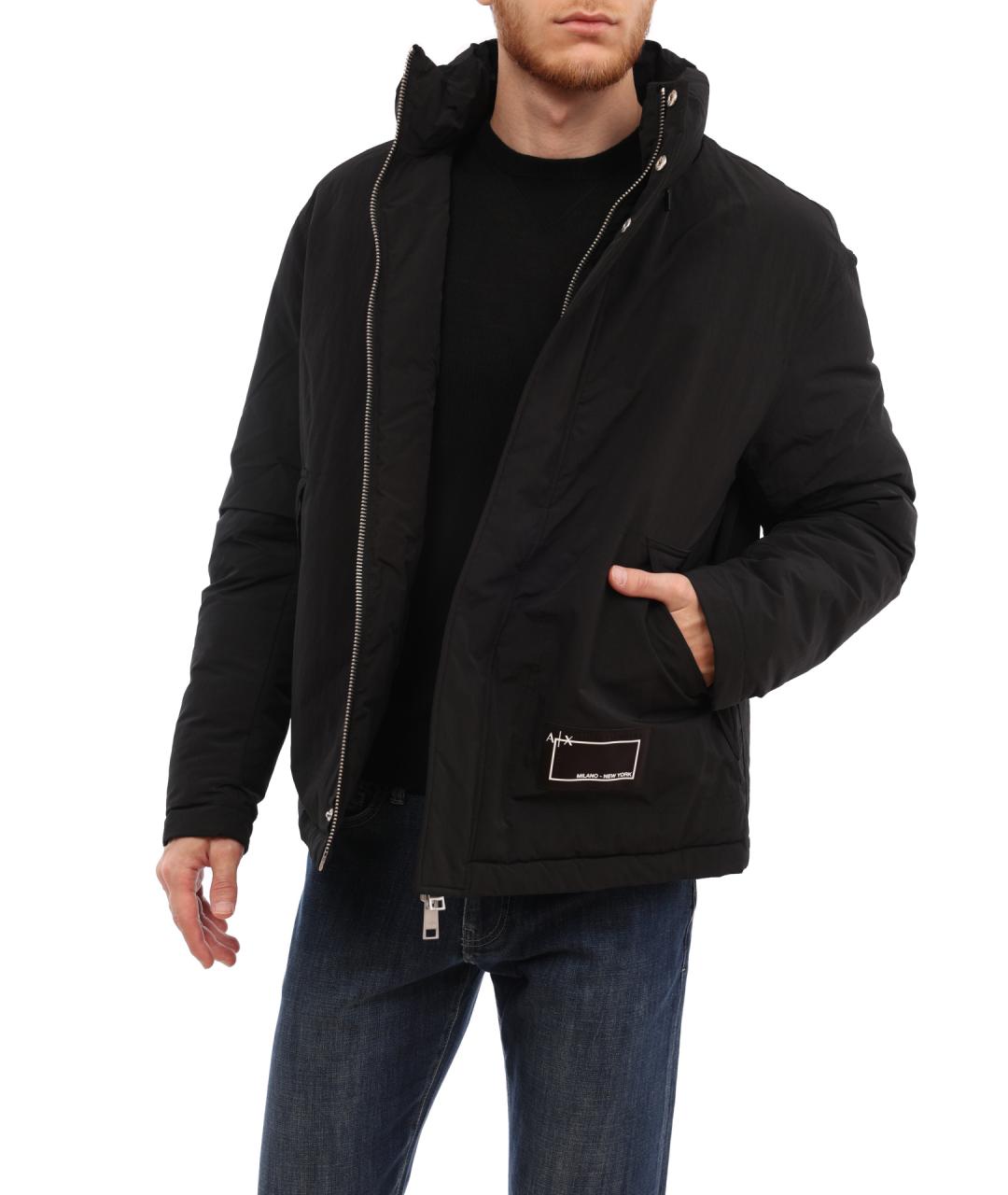 ARMANI EXCHANGE Черный полиэстеровый пуховик, фото 3