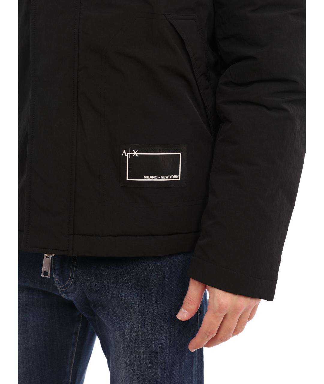 ARMANI EXCHANGE Черный полиэстеровый пуховик, фото 4