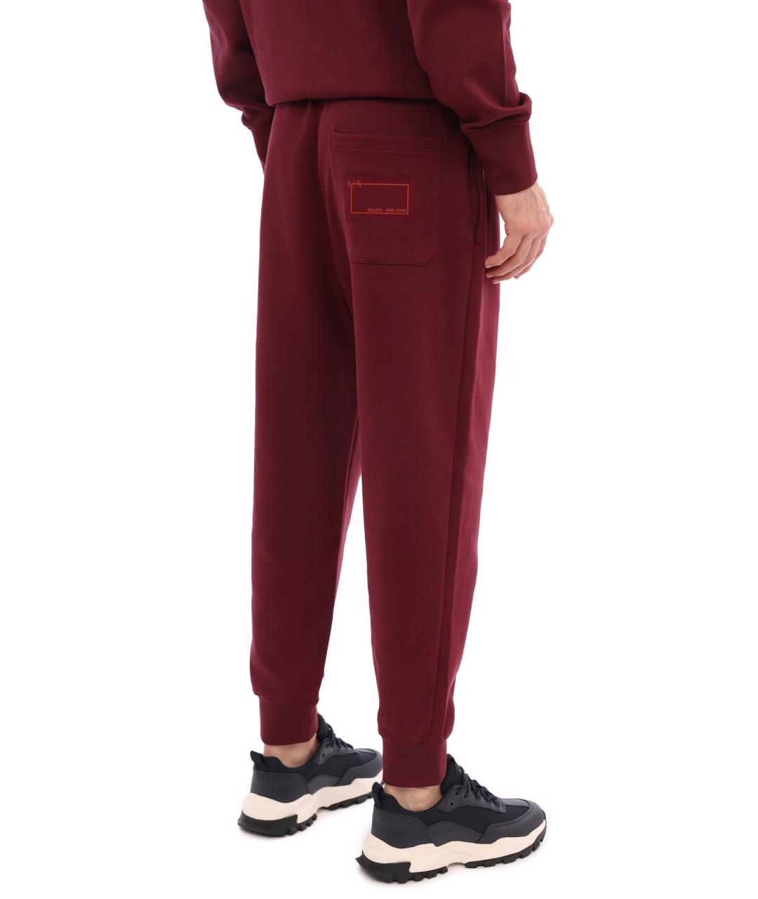 ARMANI EXCHANGE Бордовые хлопковые повседневные брюки, фото 4