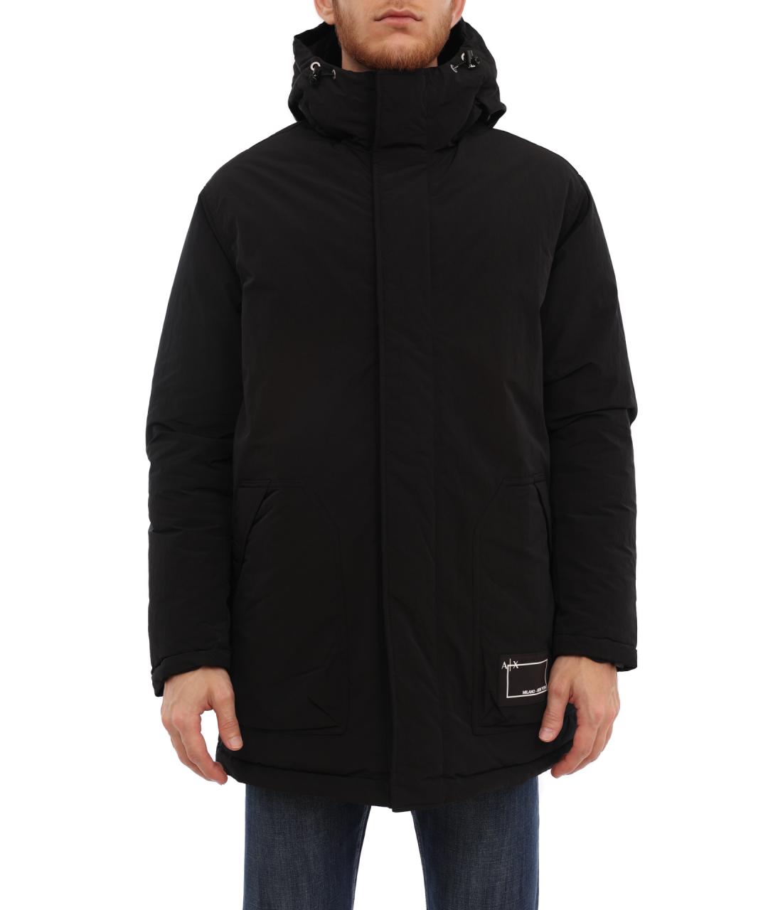 ARMANI EXCHANGE Черный полиэстеровый пуховик, фото 1