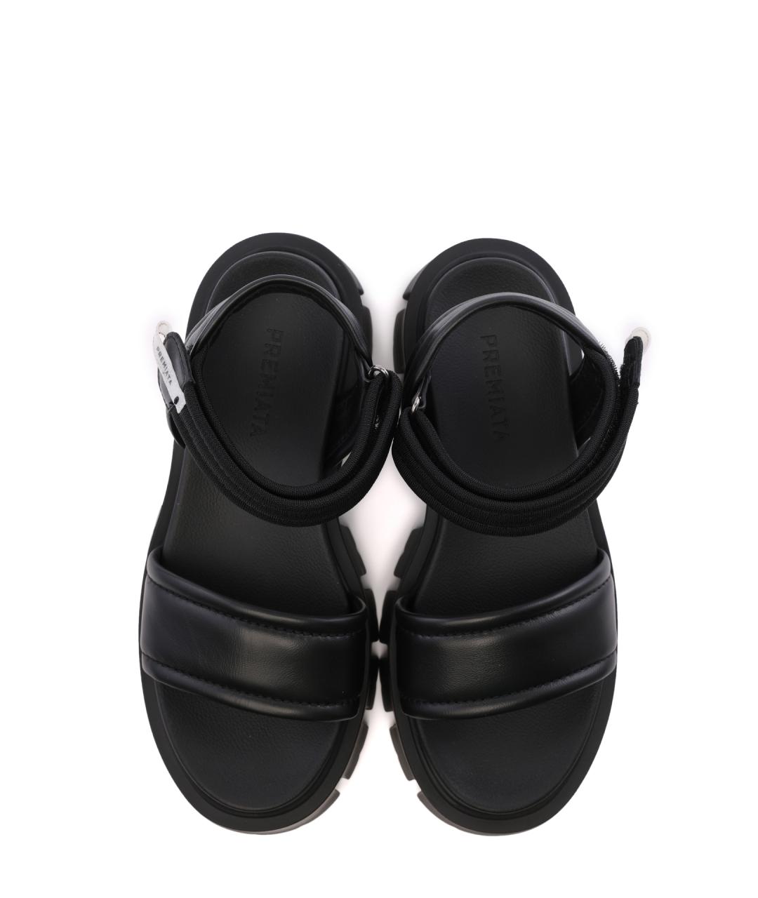 PREMIATA Черные кожаные босоножки, фото 4