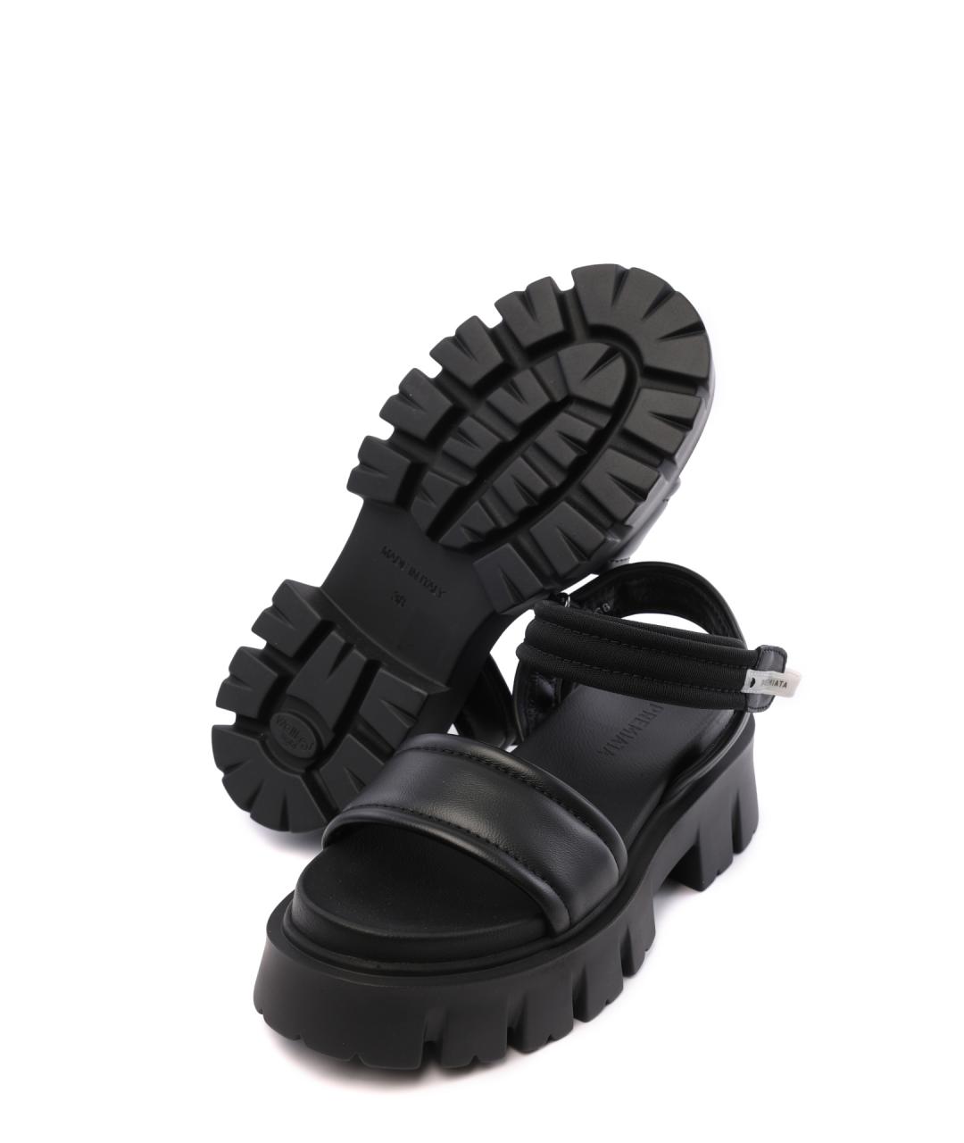 PREMIATA Черные кожаные босоножки, фото 5