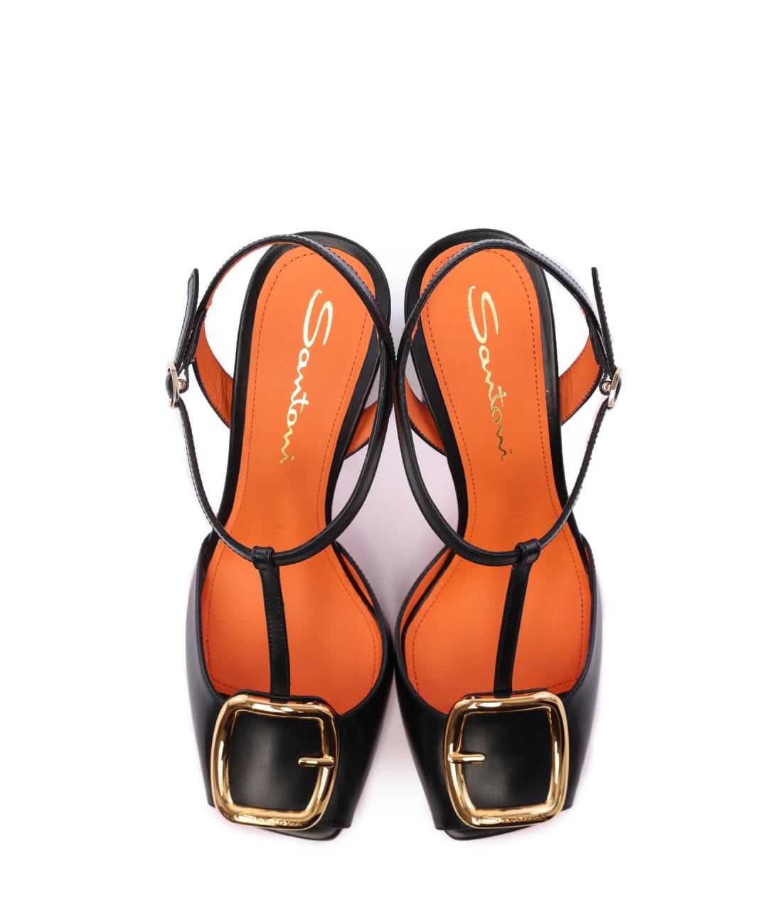 SANTONI Черные босоножки, фото 4