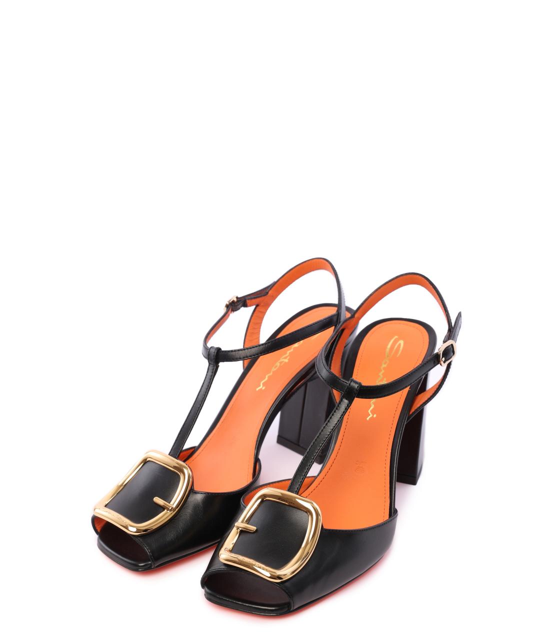 SANTONI Черные босоножки, фото 2