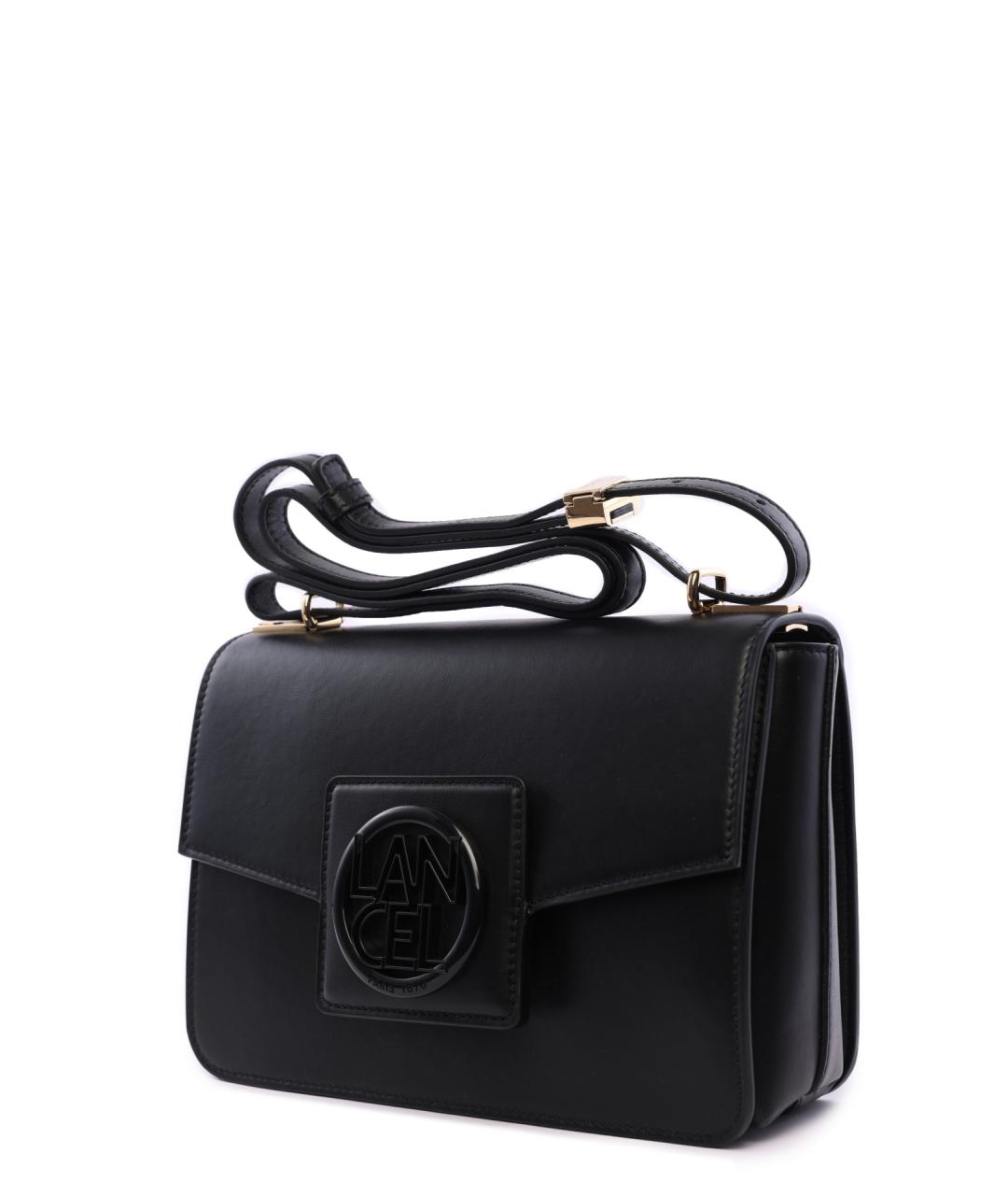 LANCEL Черная кожаная сумка через плечо, фото 3