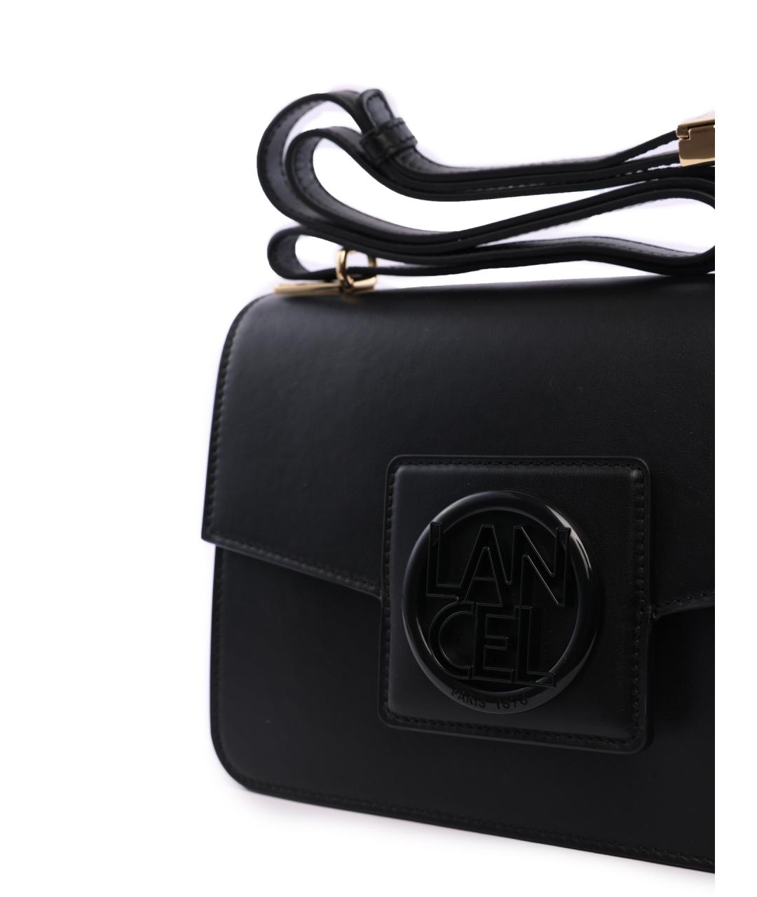 LANCEL Черная кожаная сумка через плечо, фото 5