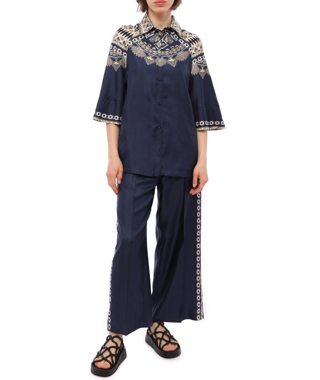 ETRO Синие прямые брюки, фото 2
