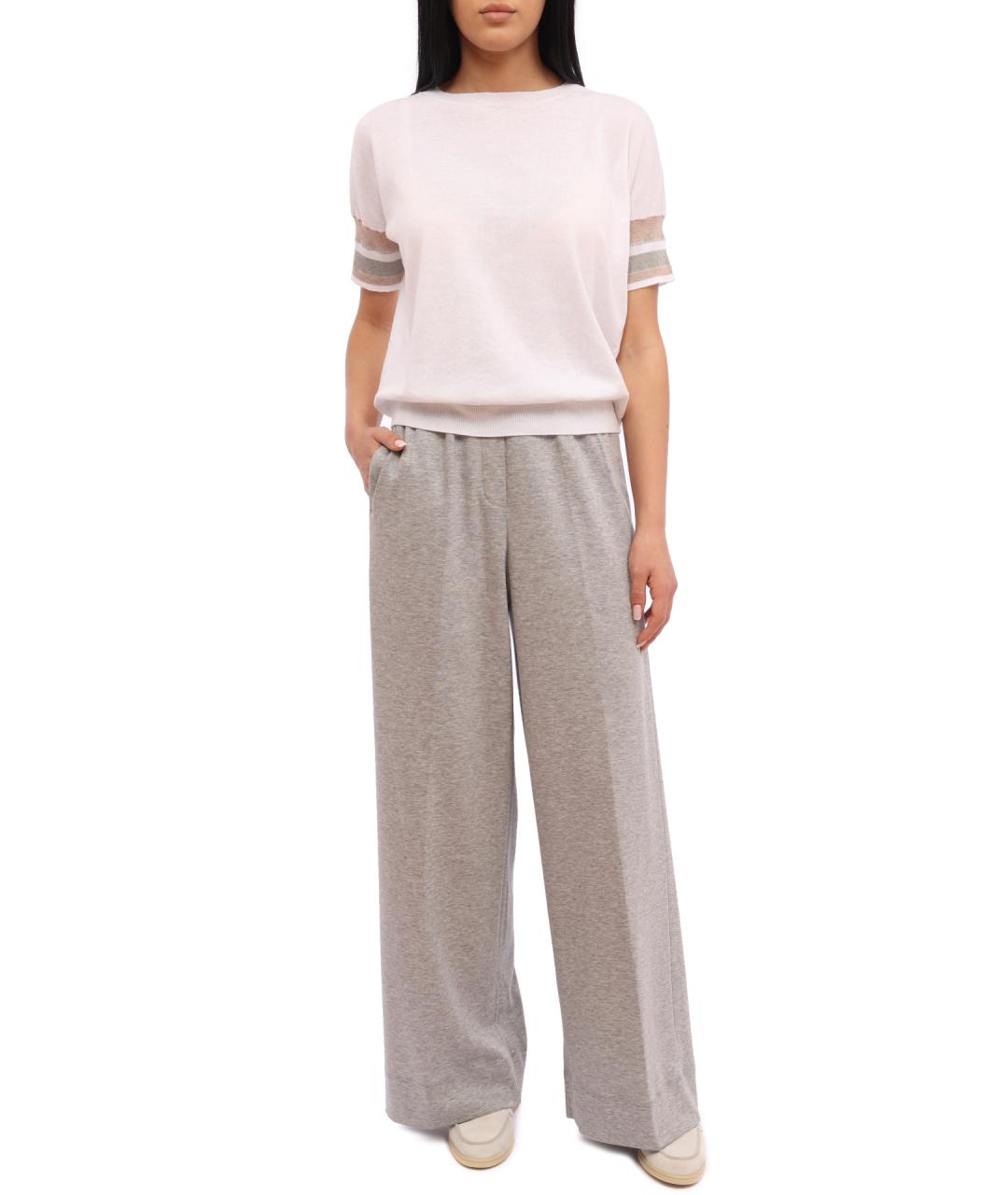 PESERICO Серые прямые брюки, фото 2