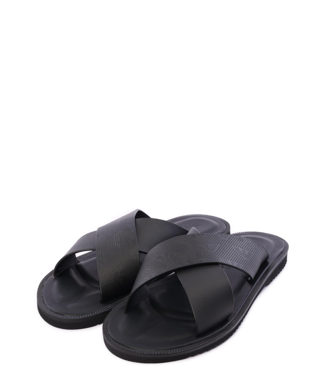 EMPORIO ARMANI Черные шлепанцы, фото 5