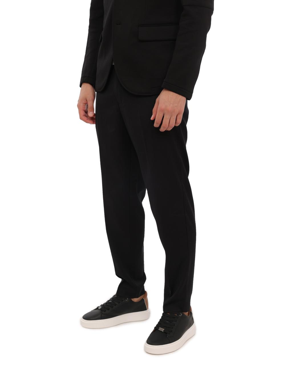 ARMANI EXCHANGE Черные полиэстеровые повседневные брюки, фото 3