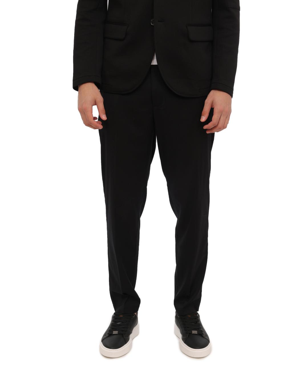 ARMANI EXCHANGE Черные полиэстеровые повседневные брюки, фото 1