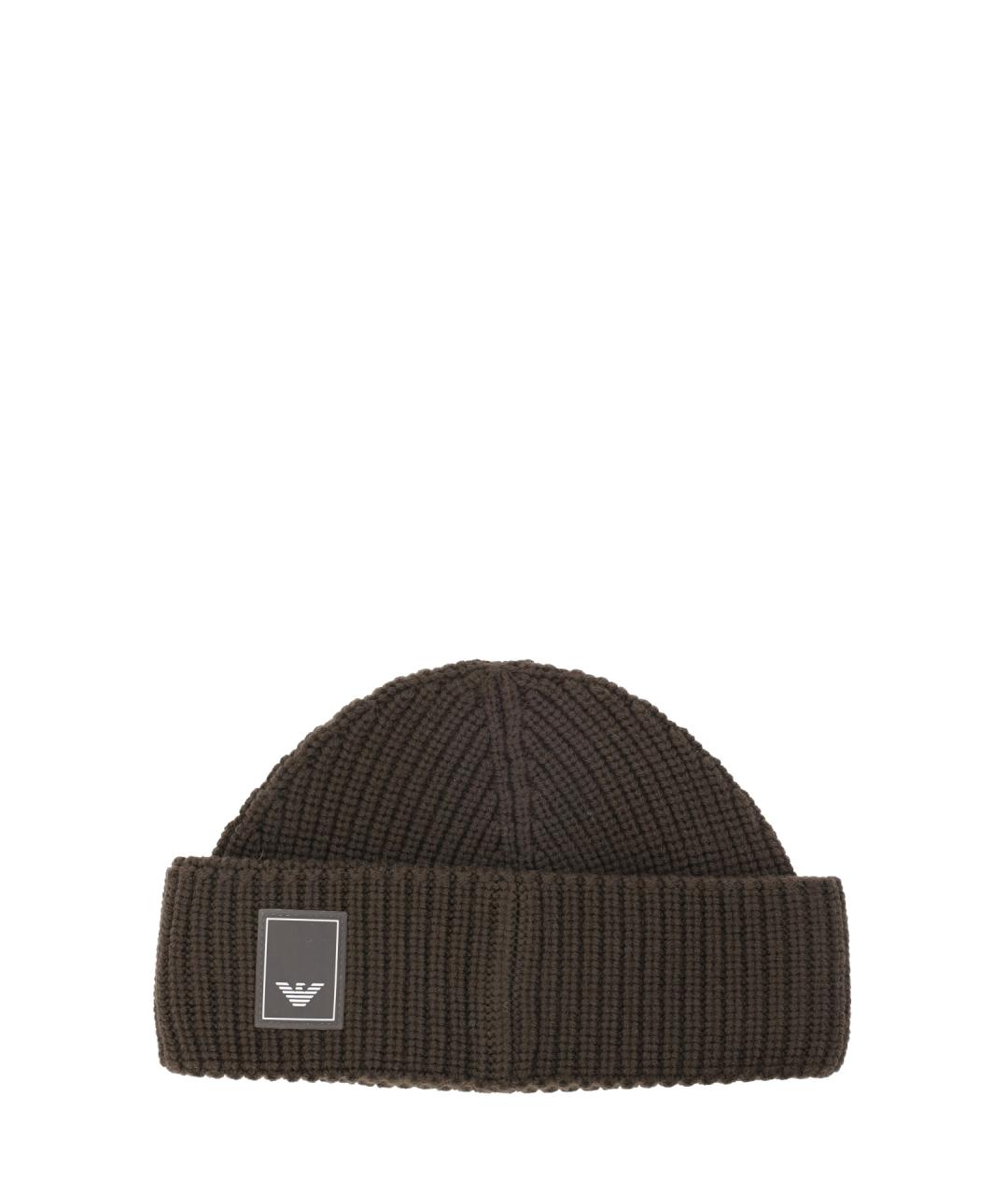EMPORIO ARMANI Коричневая шапка, фото 1
