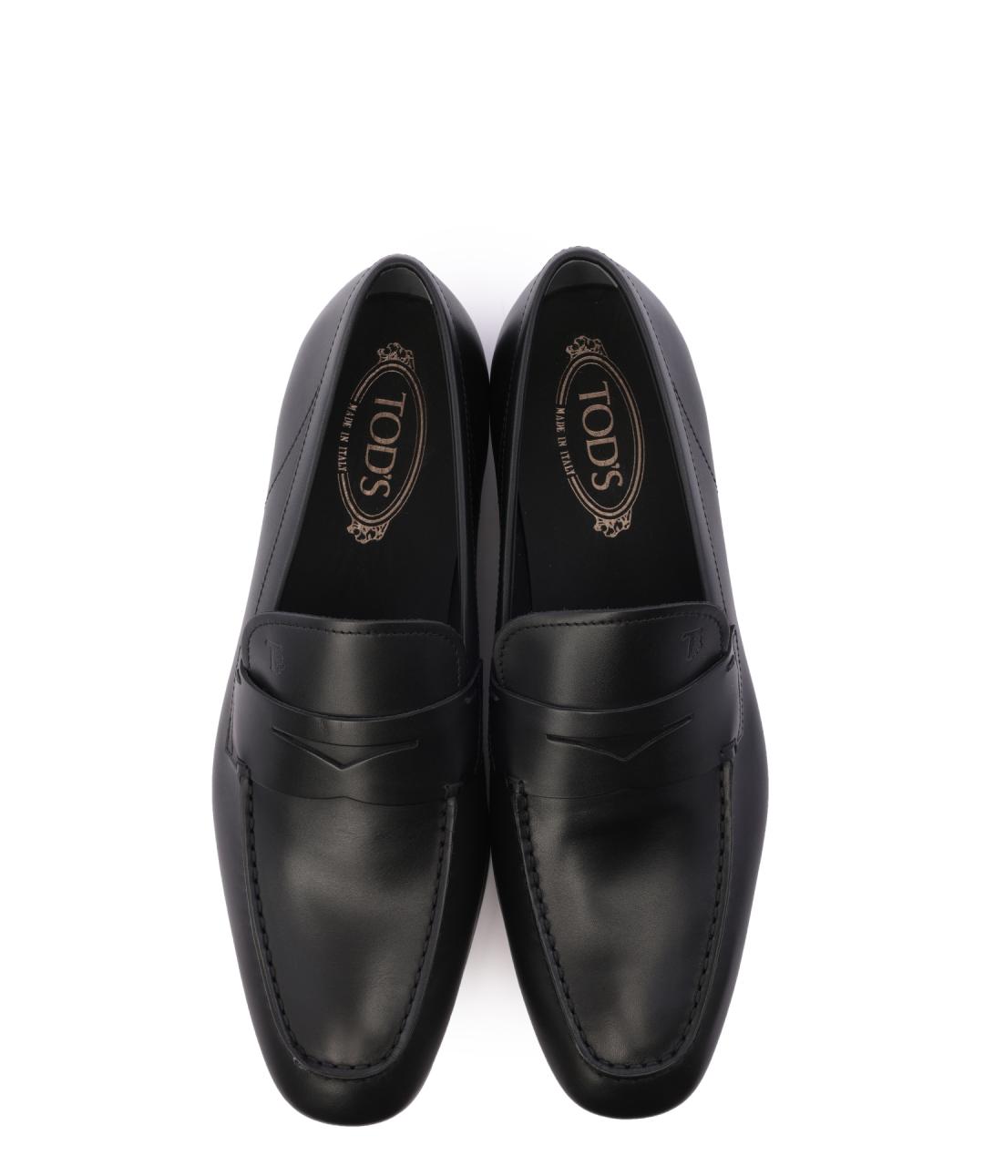 TOD'S Черные кожаные лоферы, фото 5