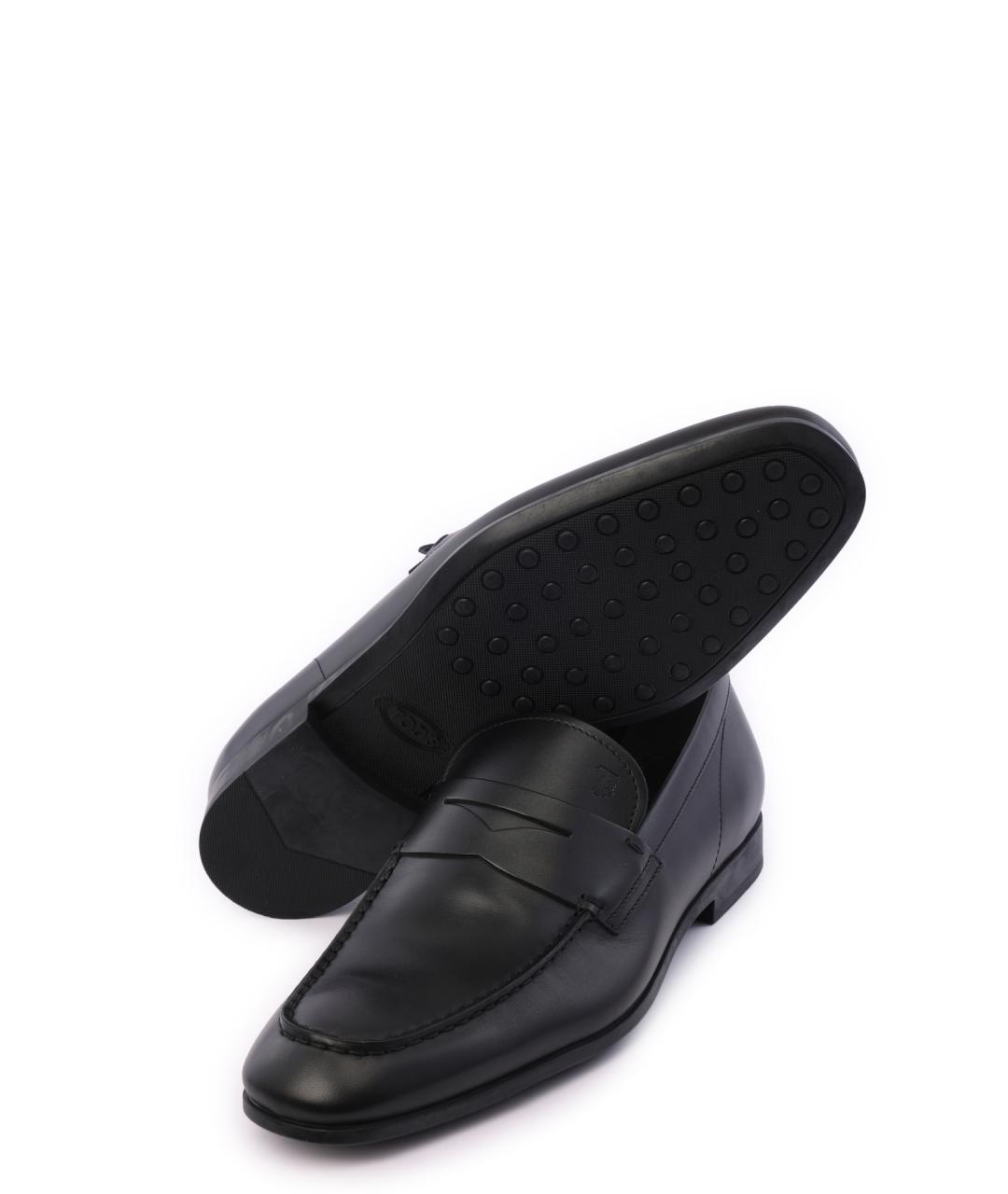 TOD'S Черные кожаные лоферы, фото 4