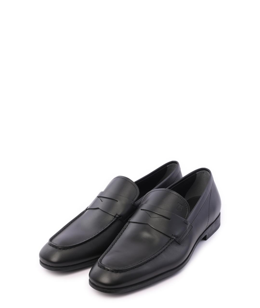 TOD'S Черные кожаные лоферы, фото 2