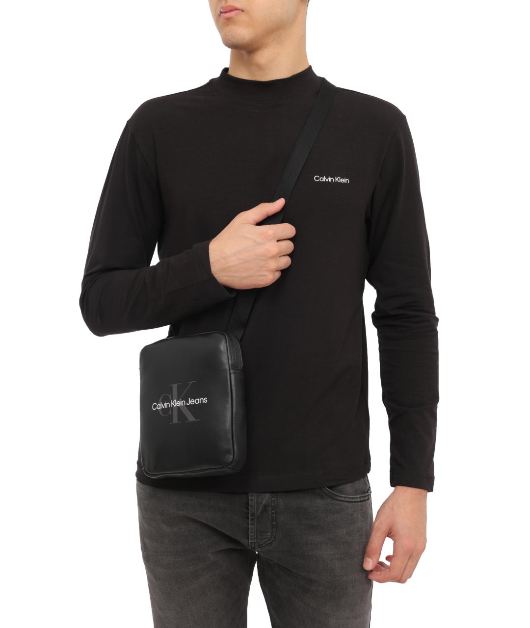 CALVIN KLEIN Черная сумка на плечо, фото 5