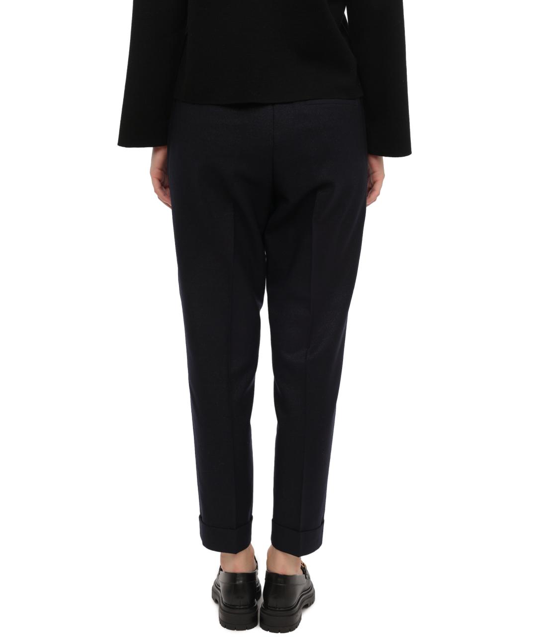 PESERICO Черные полиэстеровые прямые брюки, фото 4