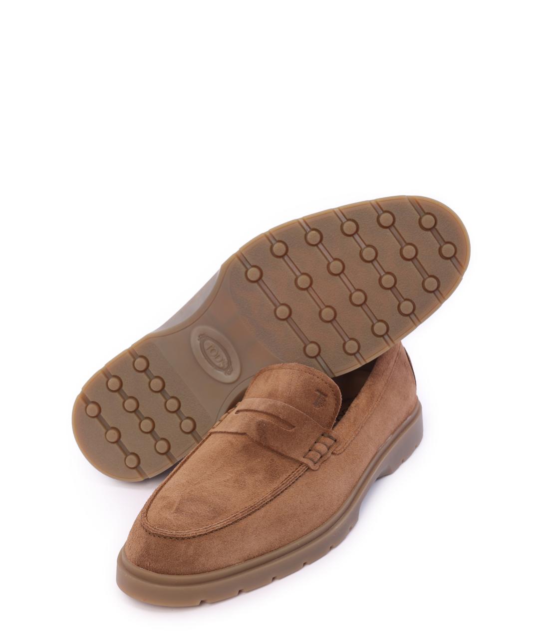 TOD'S Коричневые замшевые лоферы, фото 4
