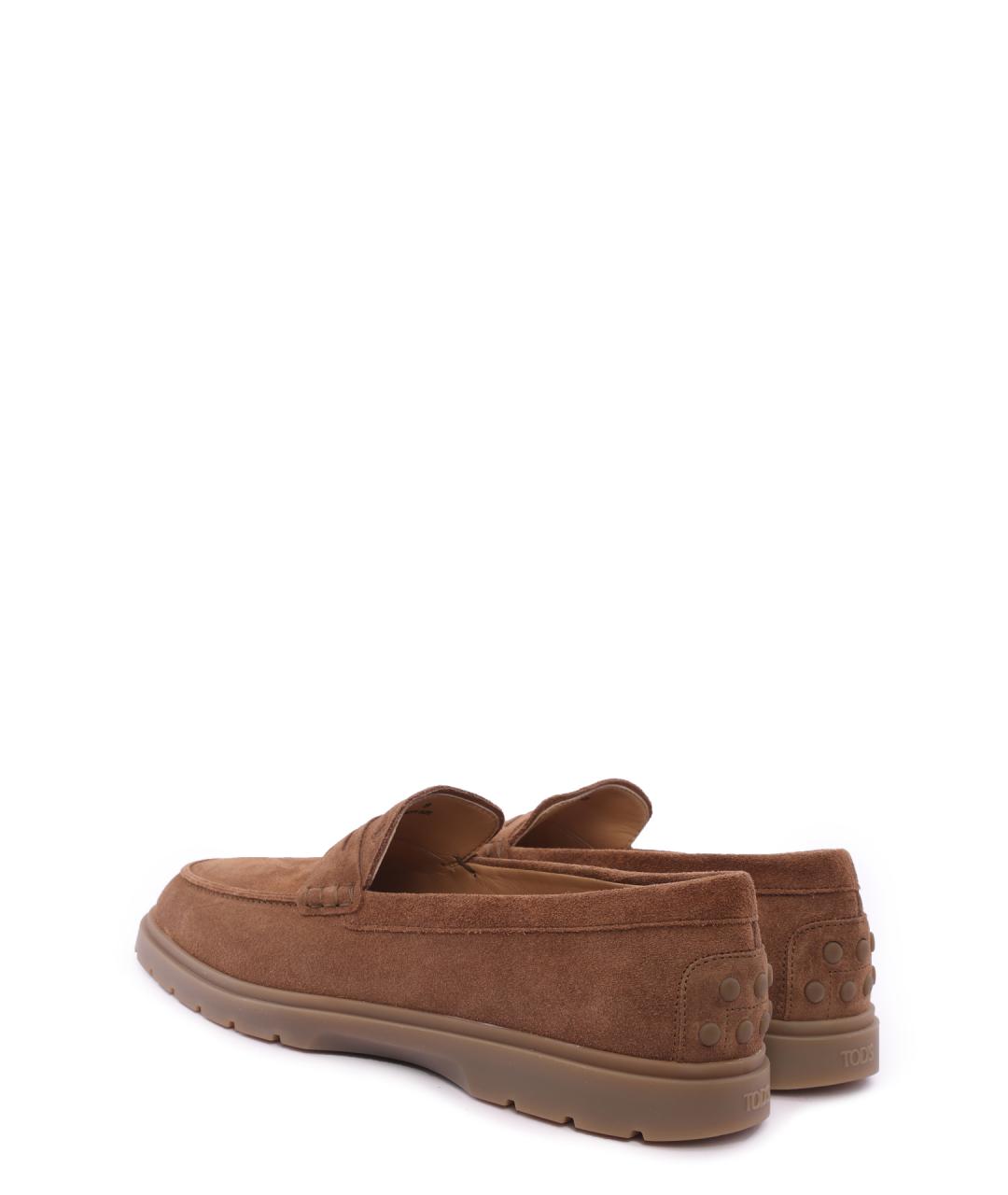 TOD'S Коричневые замшевые лоферы, фото 3
