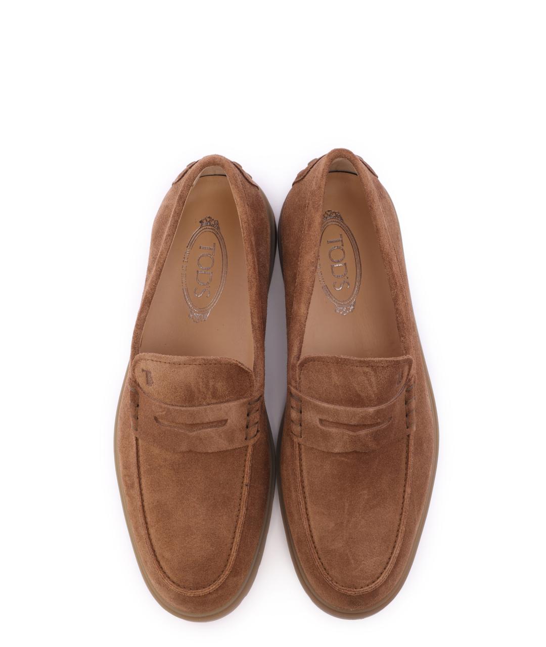 TOD'S Коричневые замшевые лоферы, фото 5