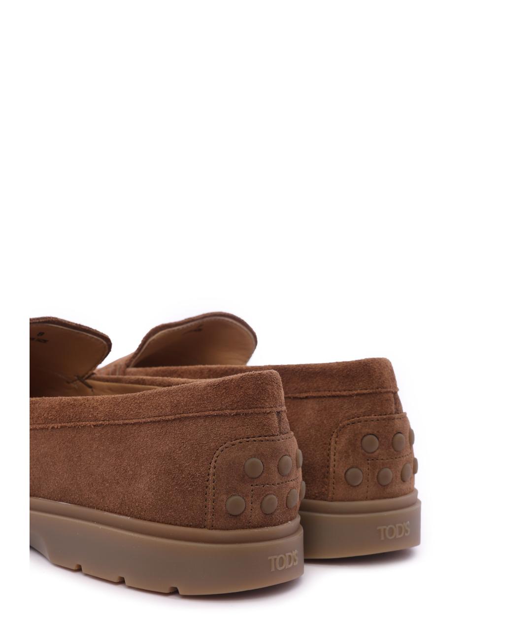 TOD'S Коричневые замшевые лоферы, фото 6