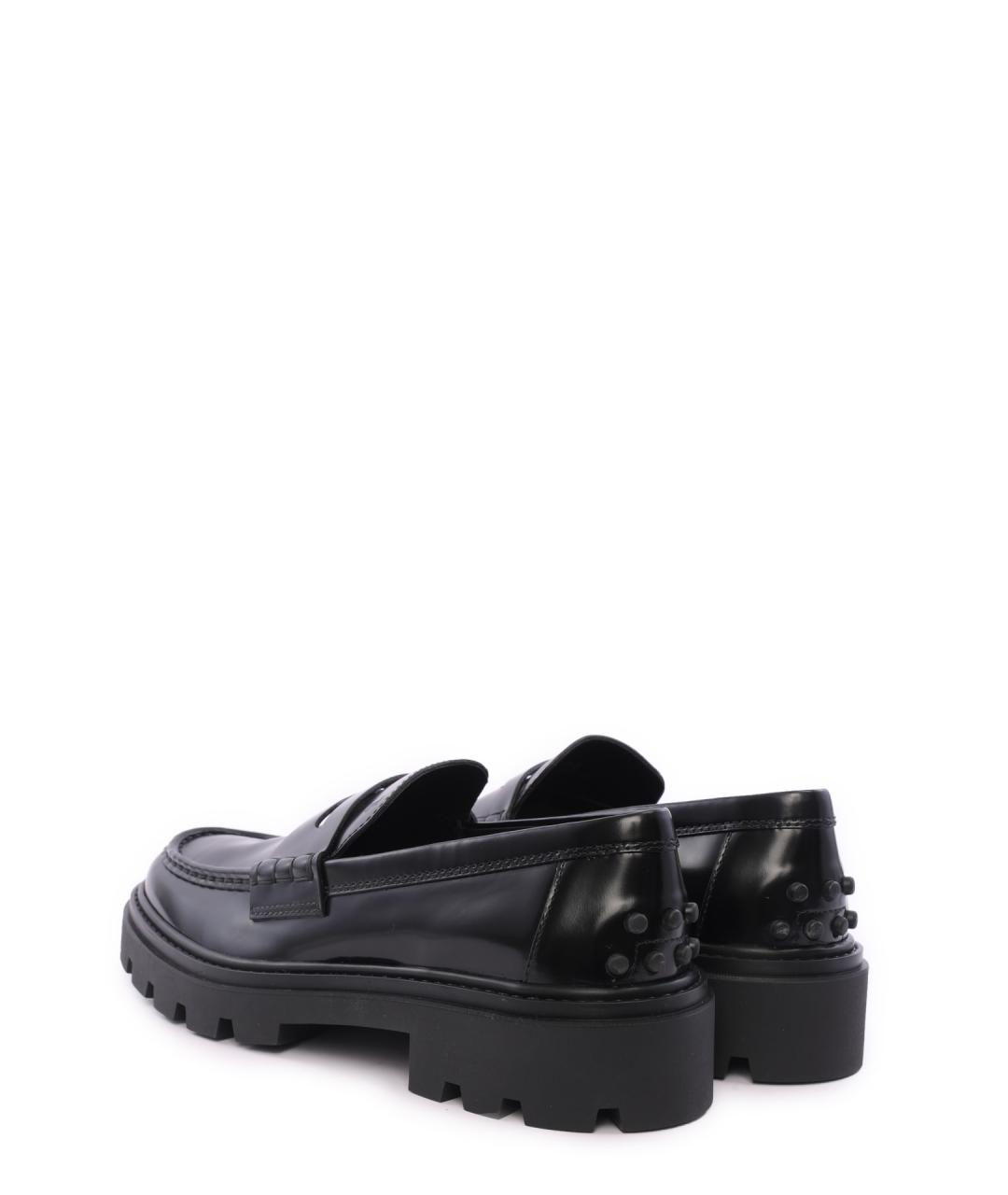 TOD'S Черные кожаные лоферы, фото 3