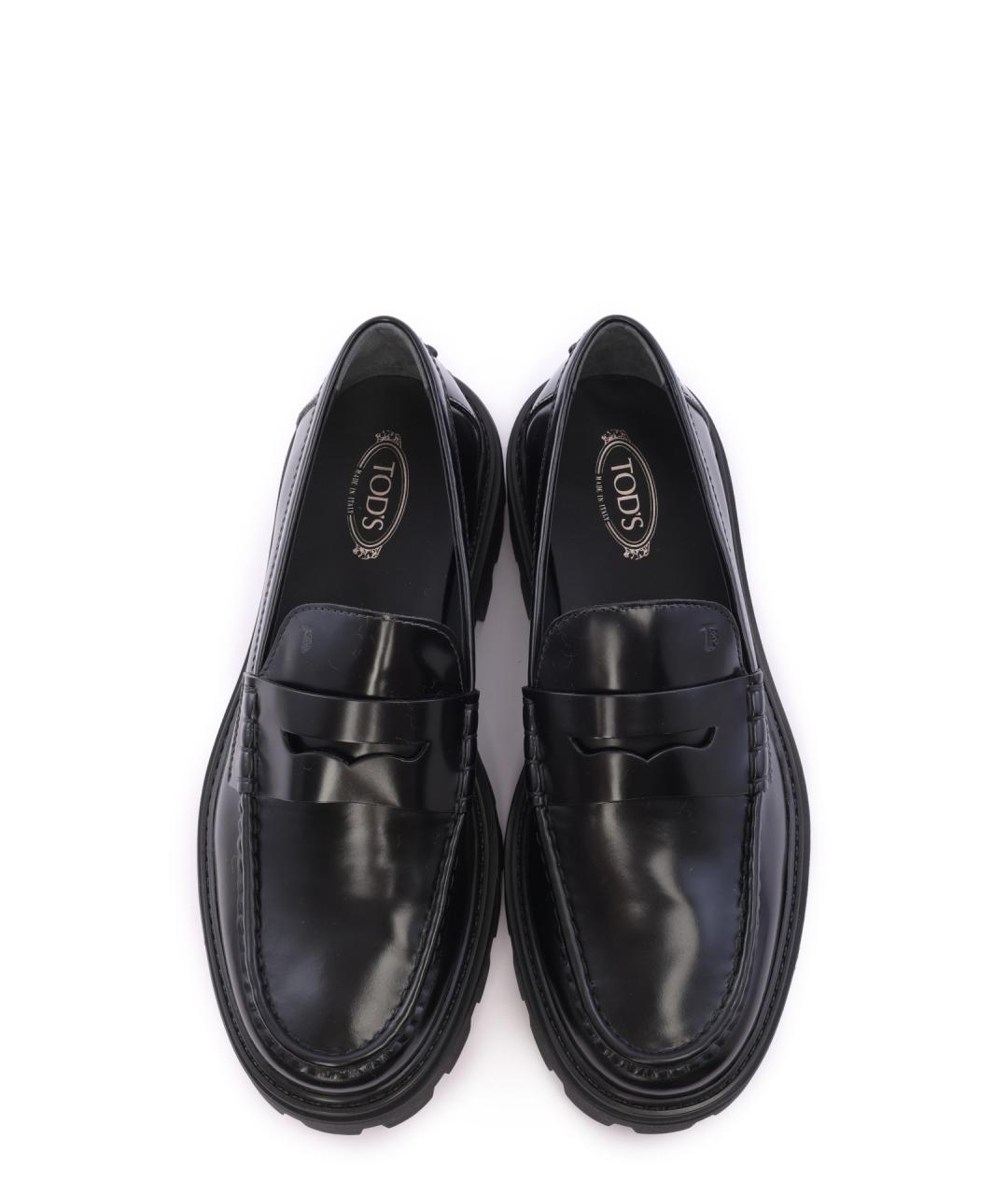 TOD'S Черные кожаные лоферы, фото 4