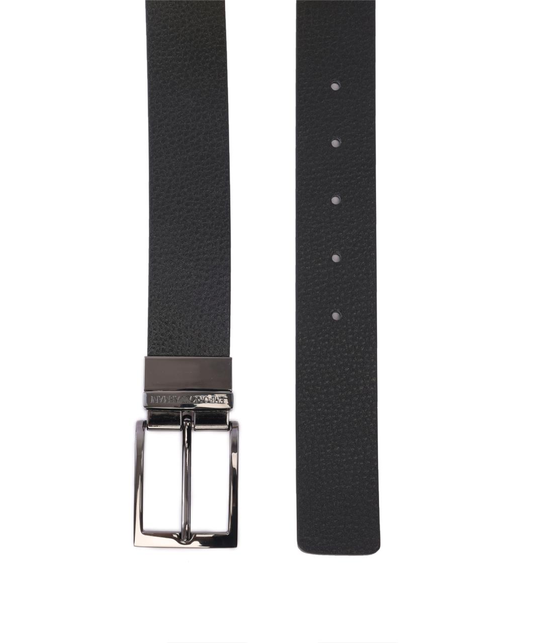 EMPORIO ARMANI Черный кожаный ремень, фото 1