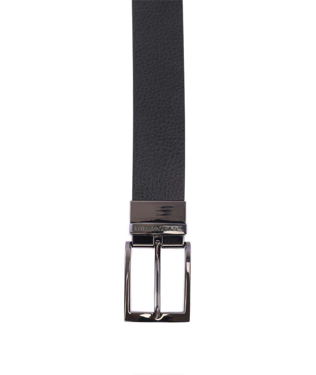 EMPORIO ARMANI Черный кожаный ремень, фото 3