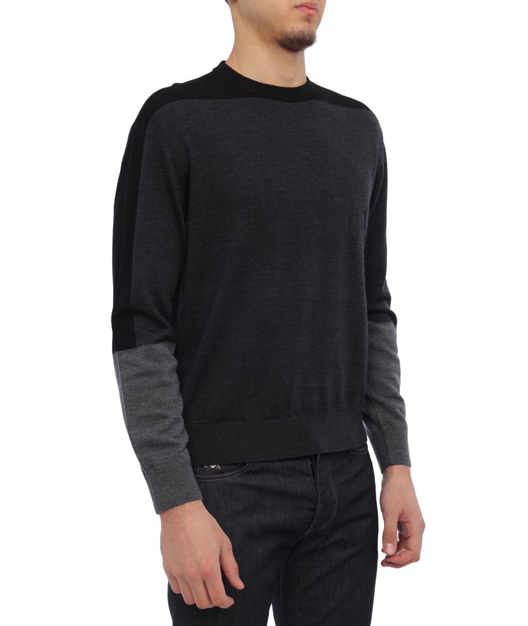 EMPORIO ARMANI Черный шерстяной джемпер / свитер, фото 4