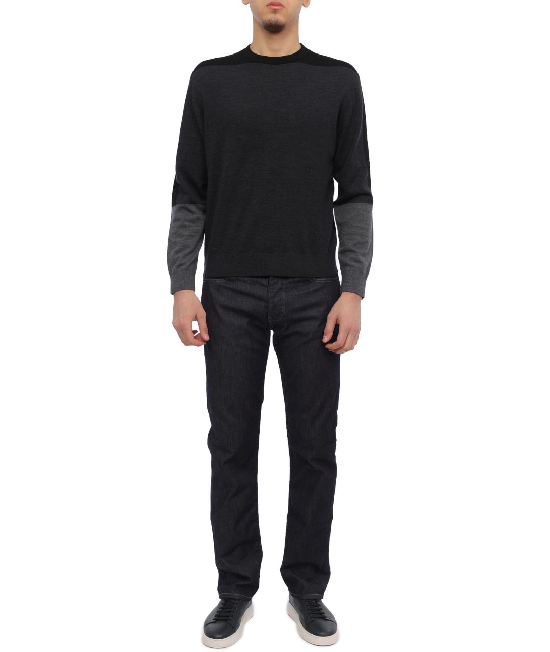 EMPORIO ARMANI Черный шерстяной джемпер / свитер, фото 2