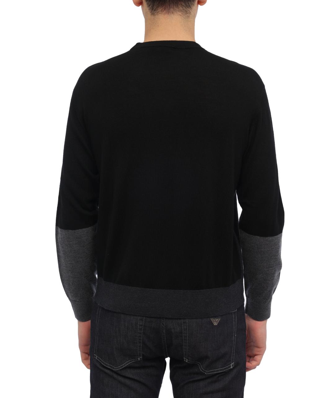 EMPORIO ARMANI Черный шерстяной джемпер / свитер, фото 5