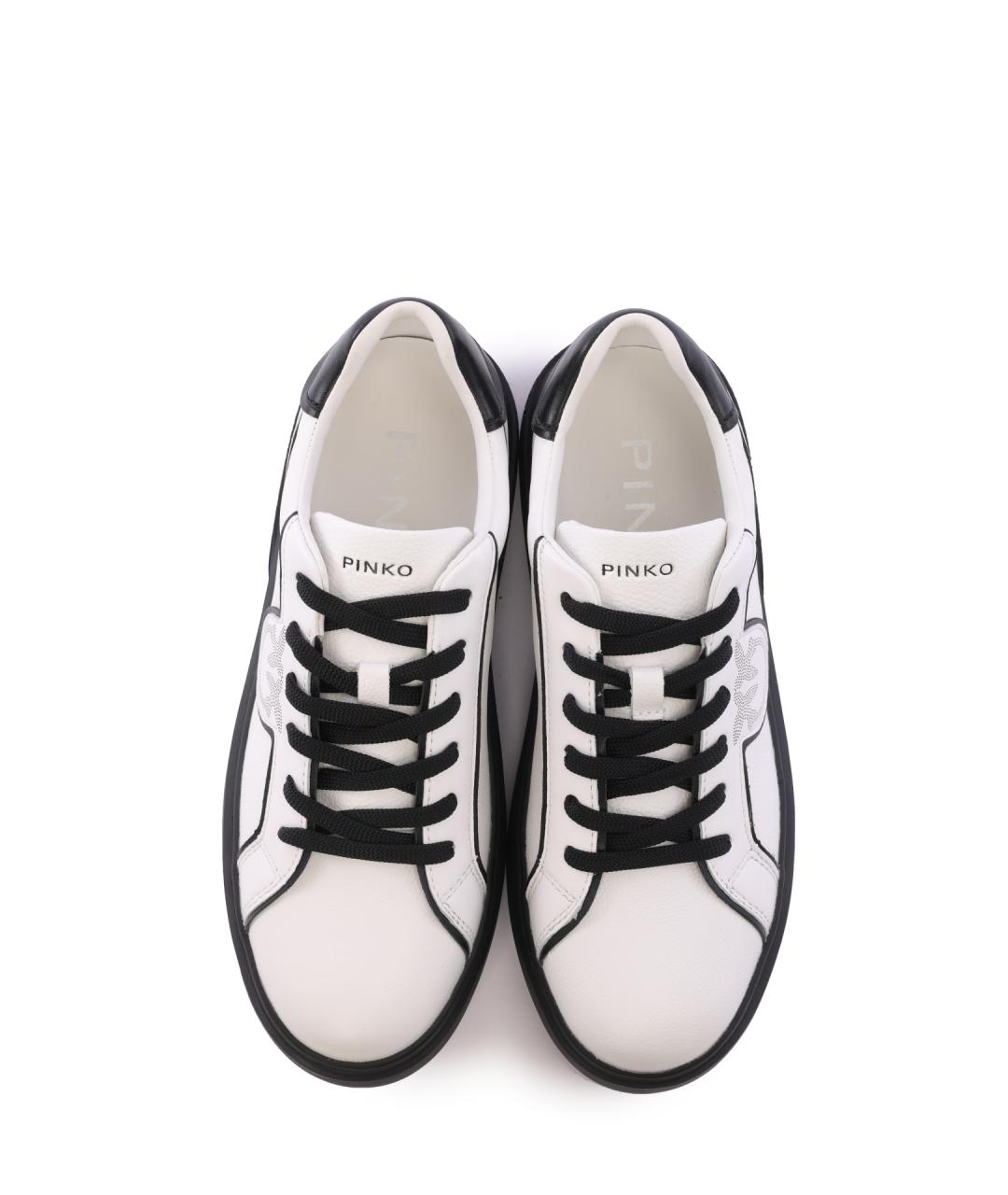 PINKO Белые кожаные кроссовки, фото 5
