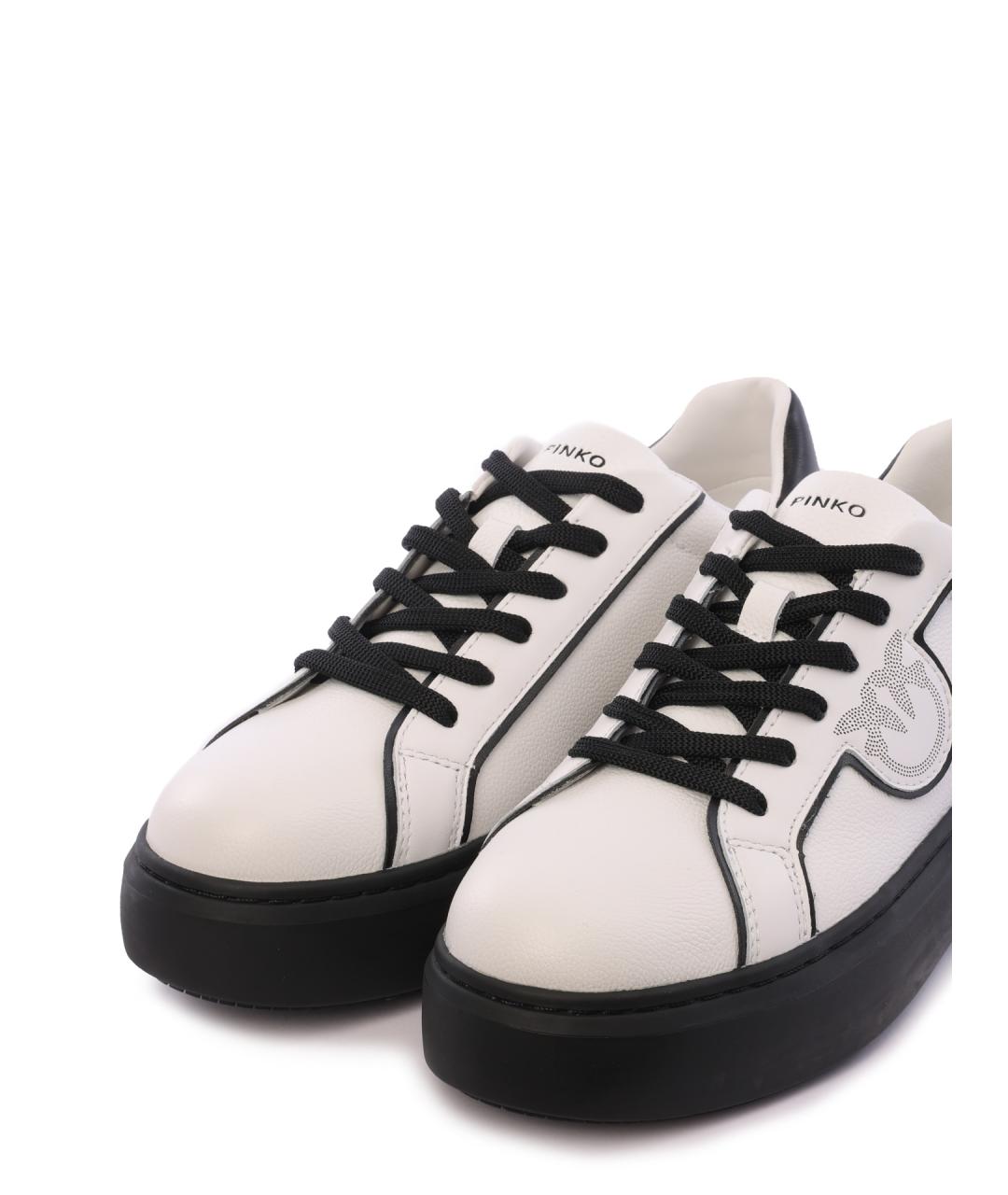 PINKO Белые кожаные кроссовки, фото 6