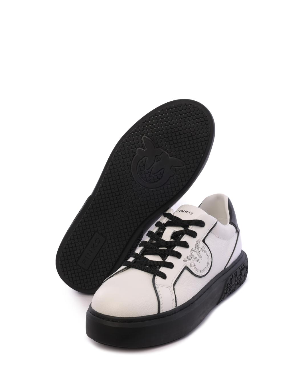 PINKO Белые кожаные кроссовки, фото 4