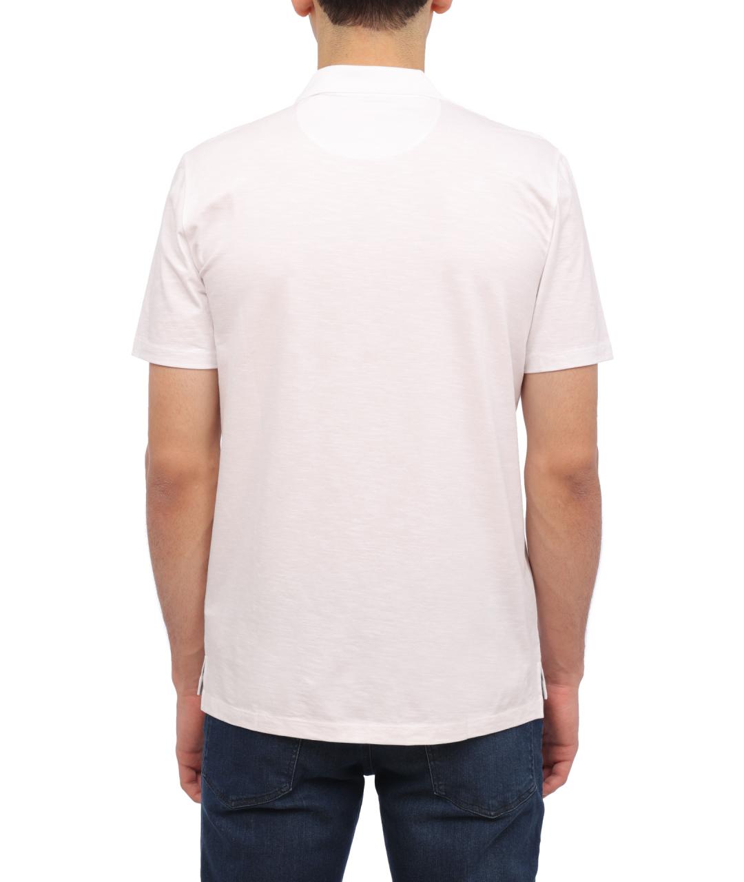 HUGO Белое хлопковое поло с коротким рукавом, фото 5