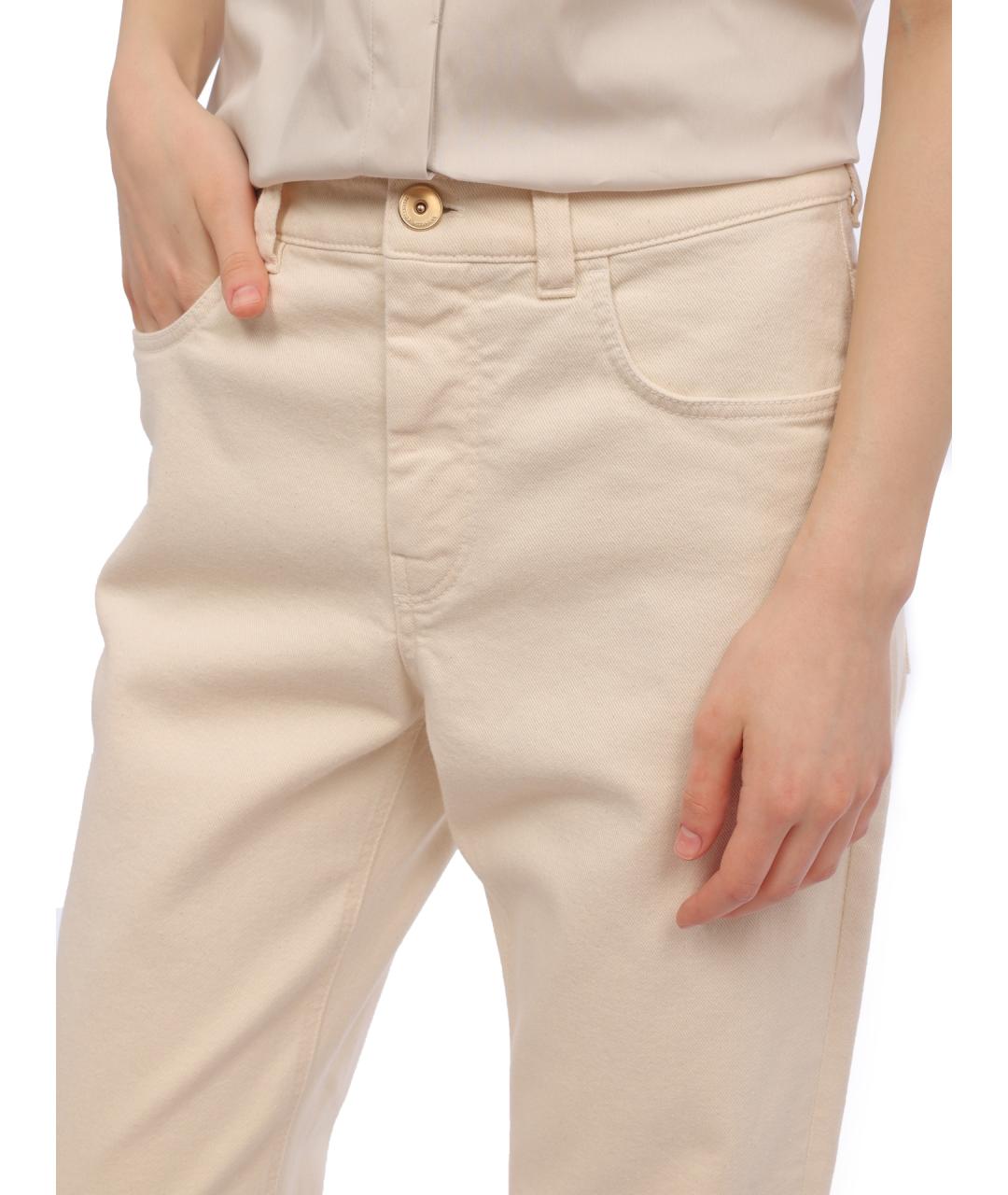 BRUNELLO CUCINELLI Белые прямые брюки, фото 5